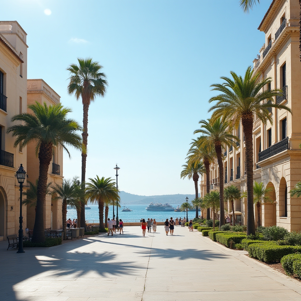 Lungomare di Bari con architettura costiera pugliese in luce diurna